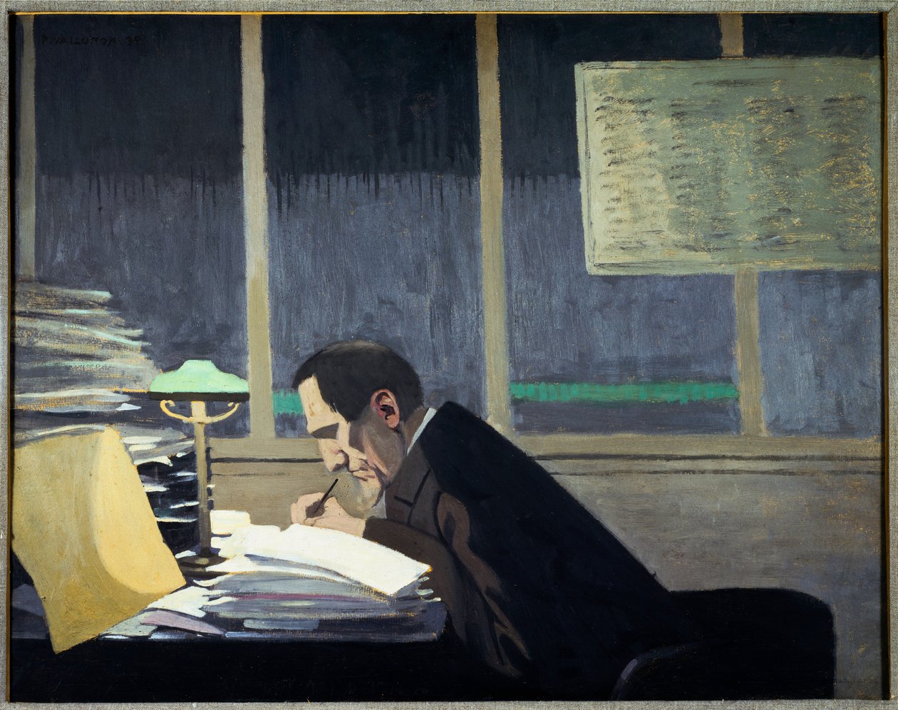 Felix Feneon w Revue Blanche (olej na pokładzie) autorstwa Felix Edouard Vallotton