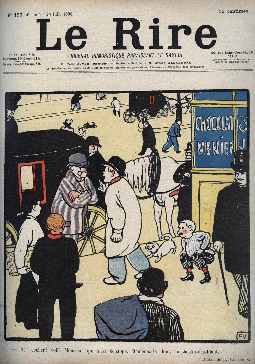Hej! Trener! Okładka gazety „Le Rire” z 23 czerwca 1898, rysunek Felixa Vallottona autorstwa Felix Edouard Vallotton