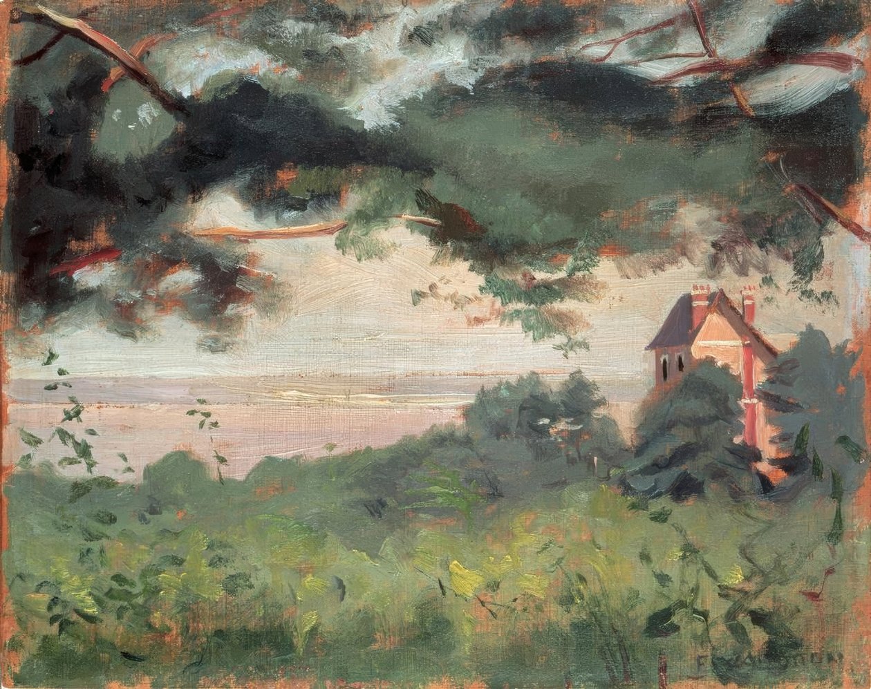 Honfleur, widok na ujście rzeki autorstwa Felix Edouard Vallotton