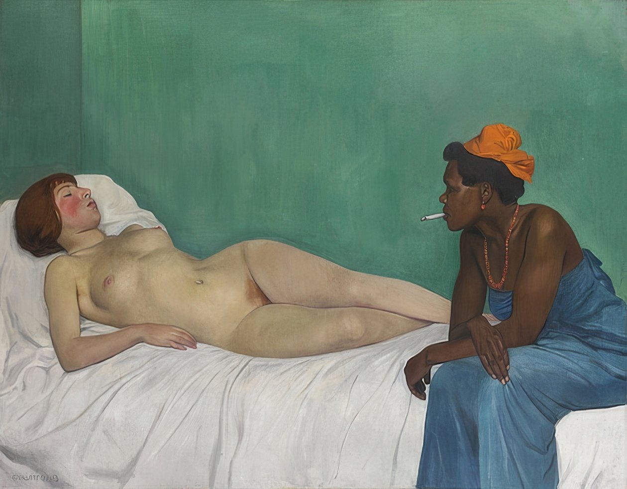 La Blanche et la Noire (Białe i czarne). 1913 autorstwa Felix Edouard Vallotton