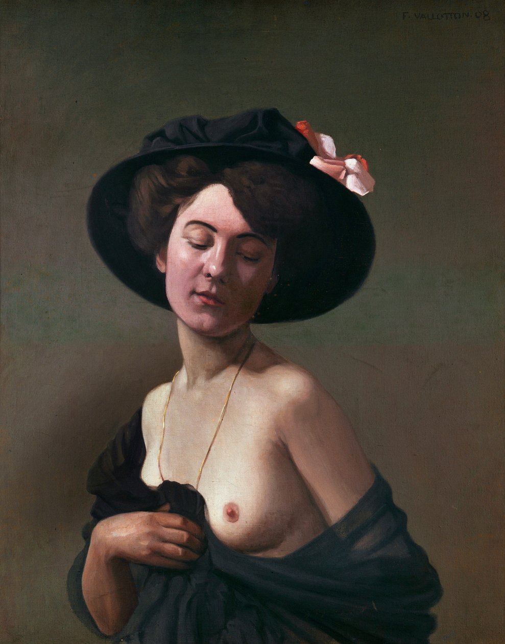 Dama w czarnym kapeluszu, 1908 autorstwa Felix Edouard Vallotton