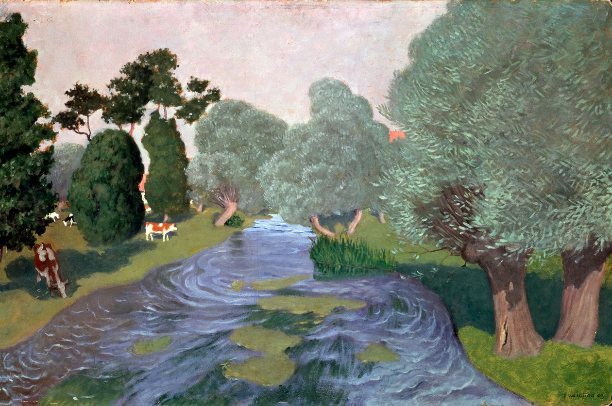 Krajobraz w Normandii, Arques-la-Bataille, 1903. autorstwa Felix Edouard Vallotton