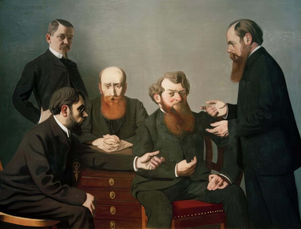 Pięciu malarzy autorstwa Felix Edouard Vallotton