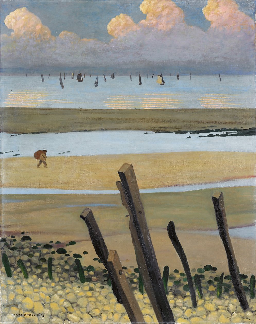 Odpływ w Villerville, 1922 autorstwa Felix Edouard Vallotton