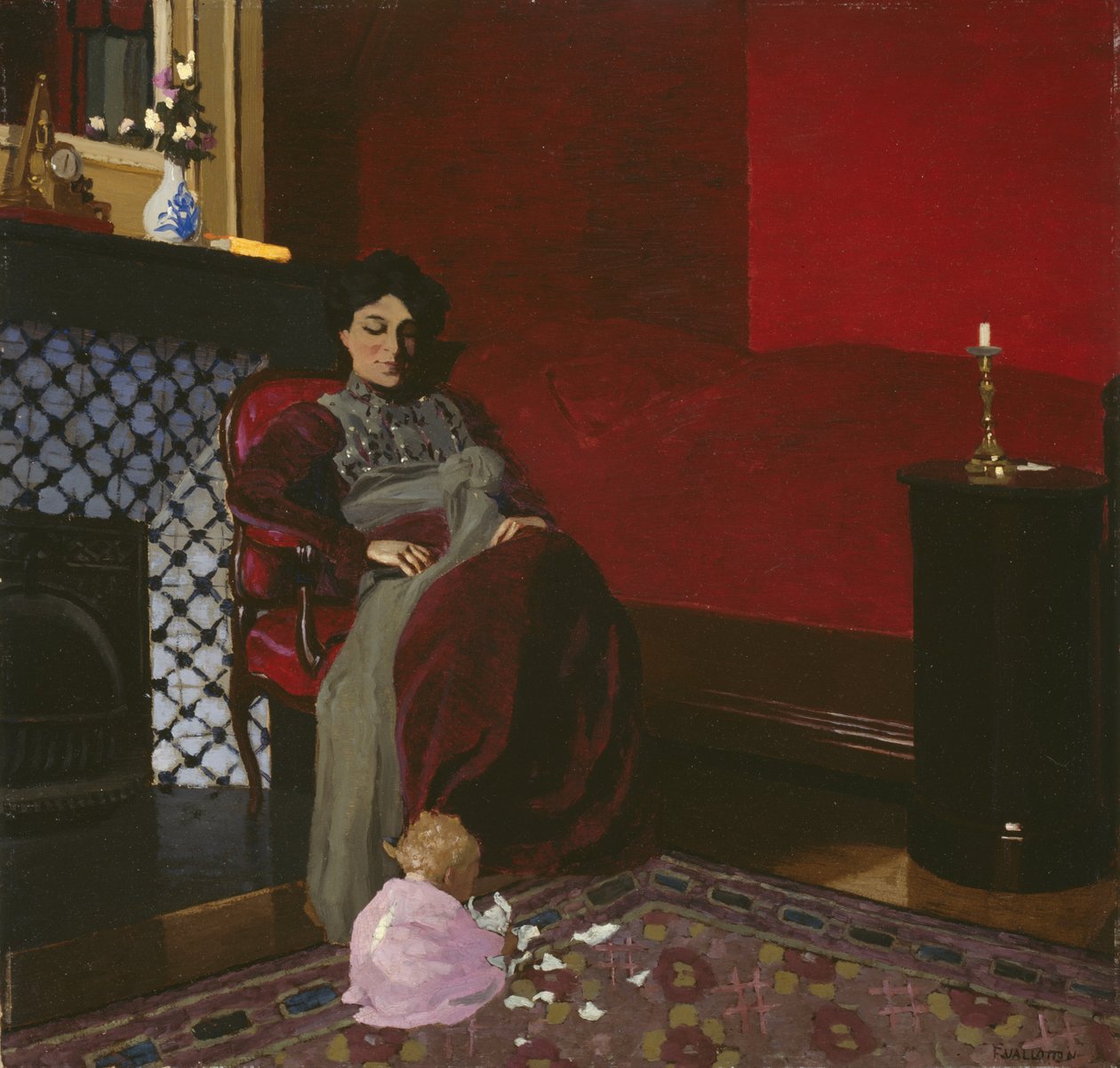 Madame Vallotton i jej siostrzenica, Germaine Aghion, 1899 autorstwa Felix Edouard Vallotton