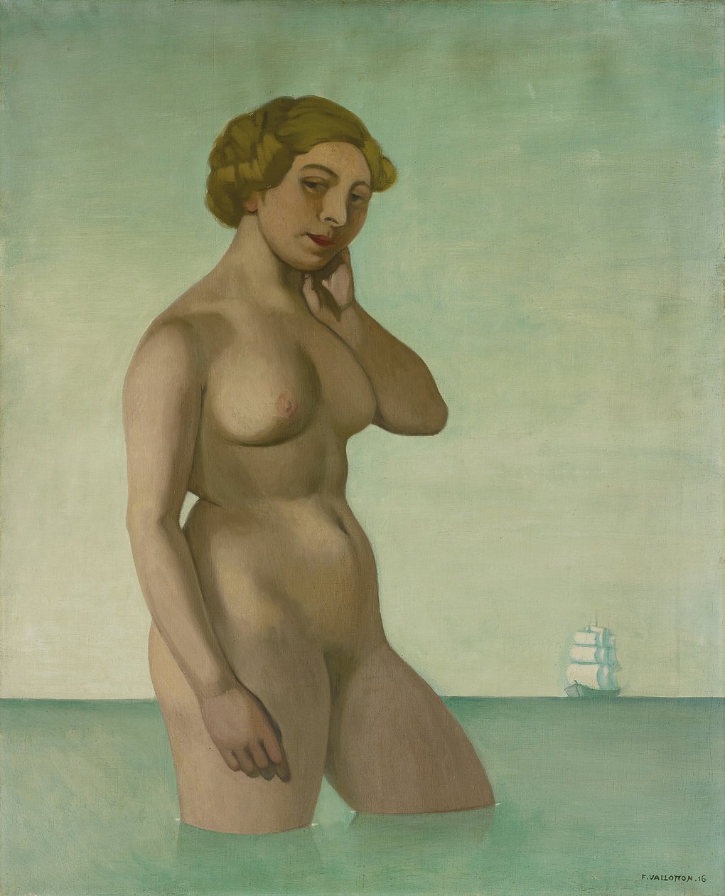 Akt z fregatą, 1916 autorstwa Felix Edouard Vallotton