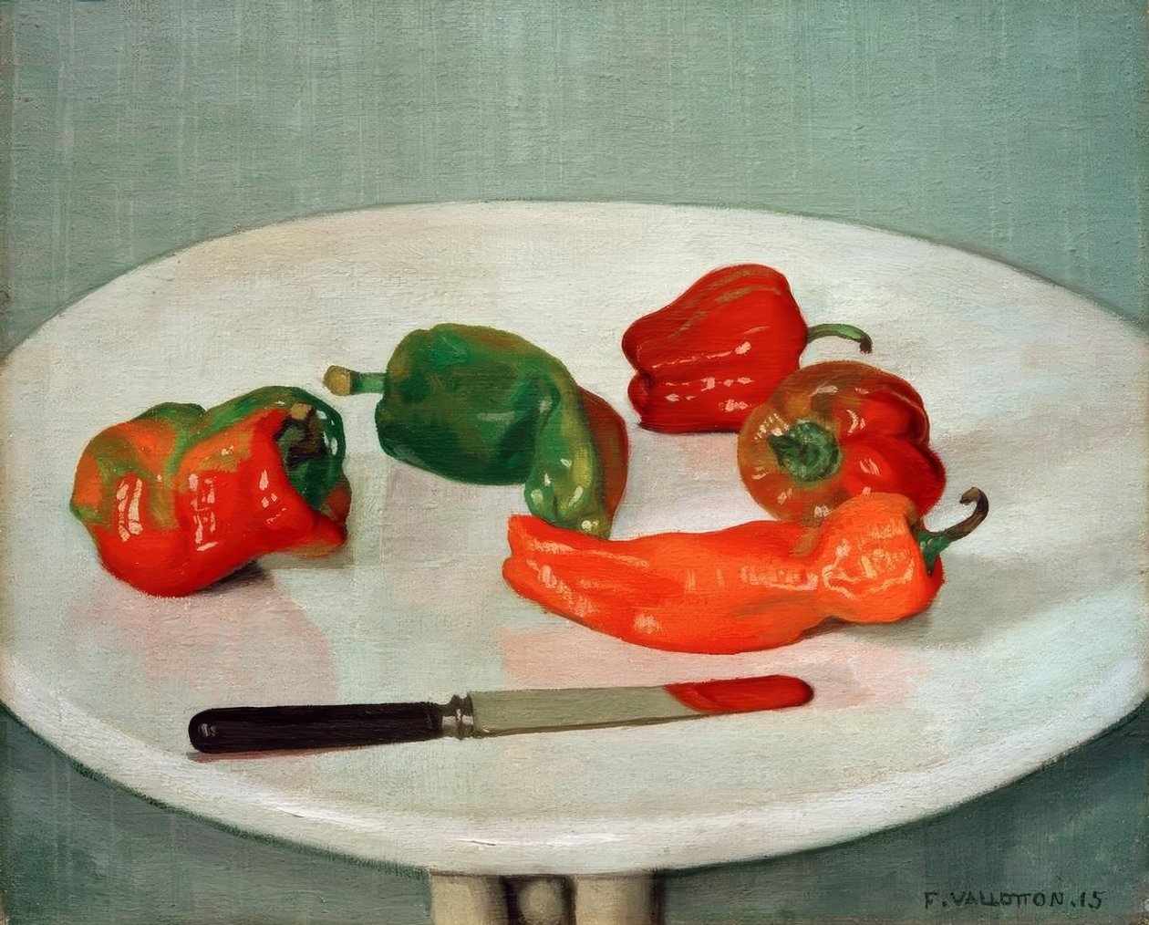 czerwone papryki autorstwa Felix Edouard Vallotton