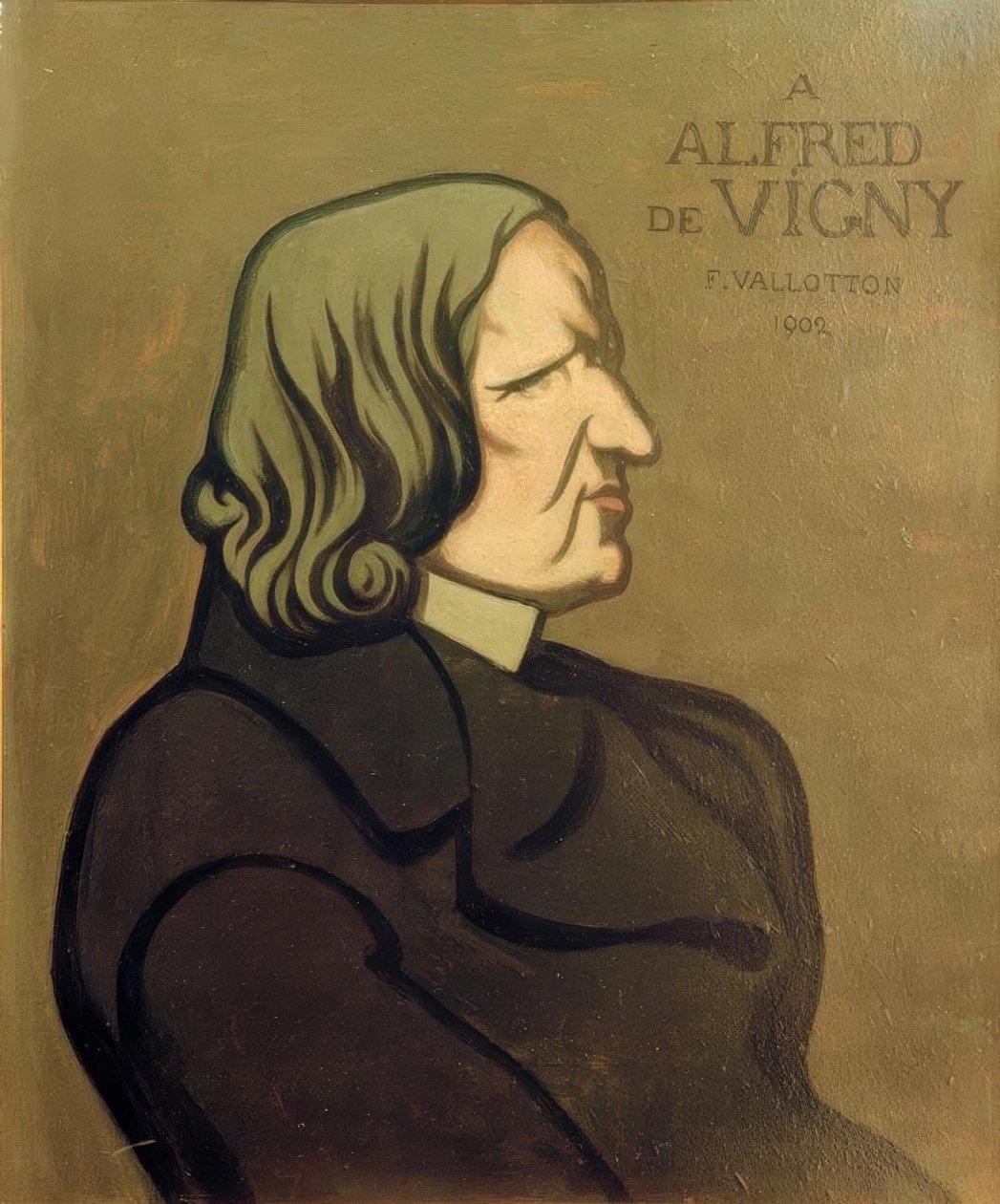 Portret Vigny, malarstwo dekoracyjne autorstwa Felix Edouard Vallotton