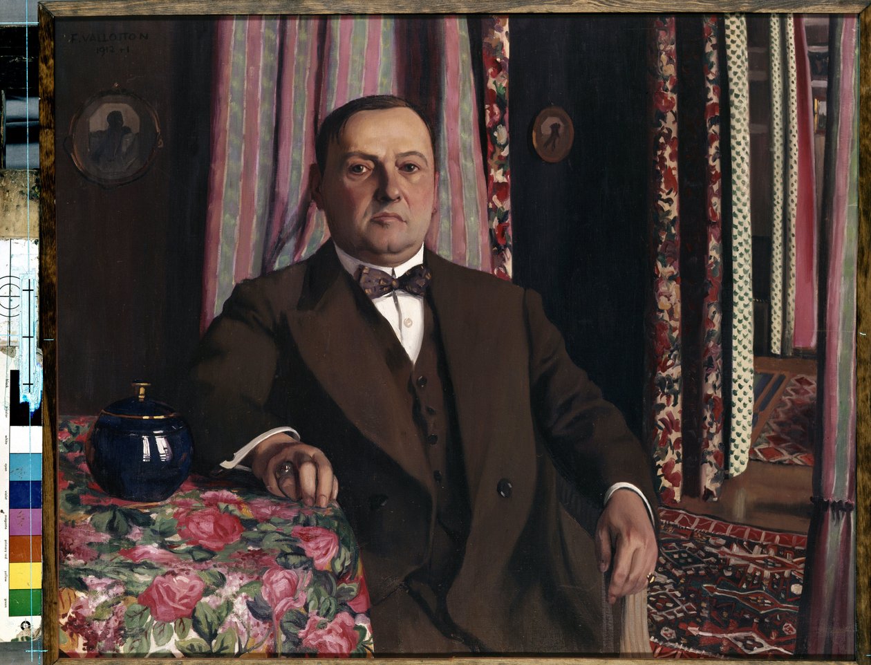 "Portret kolekcjonera sztuki Georgesa (Georgy Emmanuilovich) Haasen" Obraz Felixa Vallottona (1865-1925) 1913 Nabis Wymiary 81,7x100,5 cm Ermitaż, Sankt Petersburg, Rosja. autorstwa Felix Edouard Vallotton