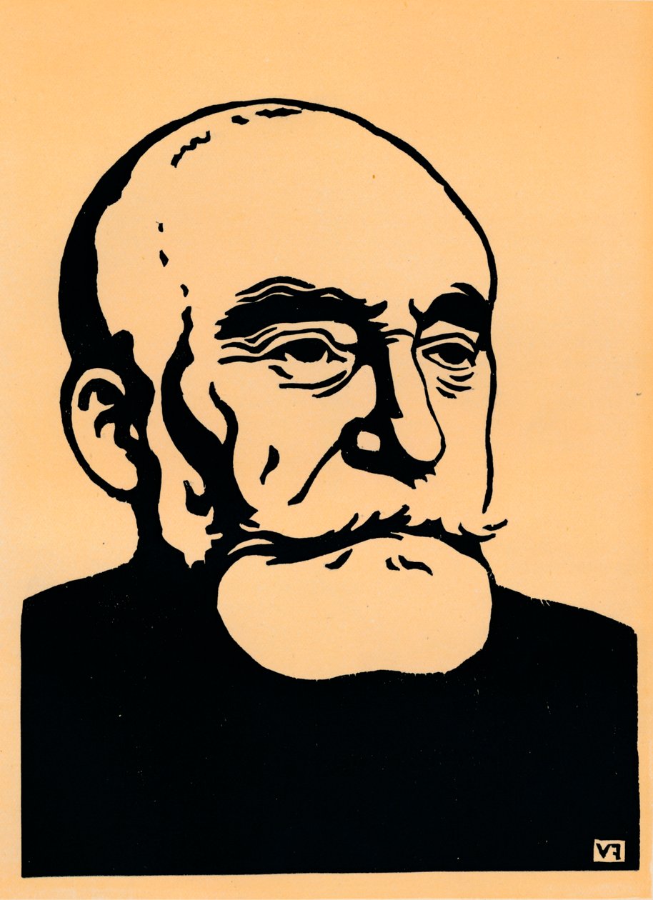 Portret Puvisa De Chavannesa, ok. 1898 r. autorstwa Felix Edouard Vallotton