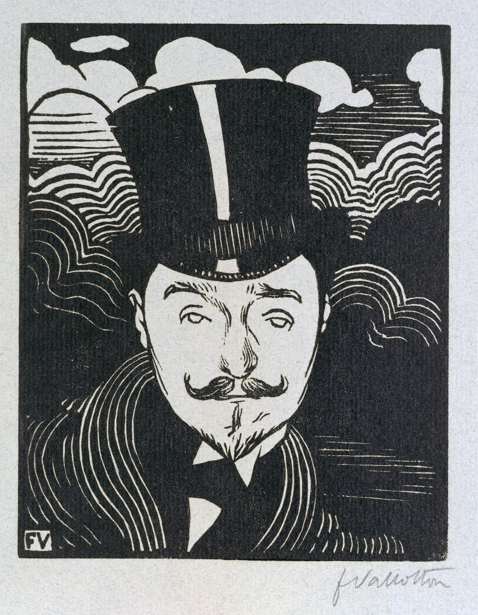 Portret Romaina Coolusa (1865-1952) (drzeworyt) autorstwa Felix Edouard Vallotton