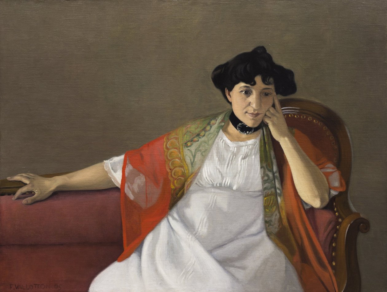 Portret żony artysty, Gabrielle Vallotton, 1905. autorstwa Felix Edouard Vallotton