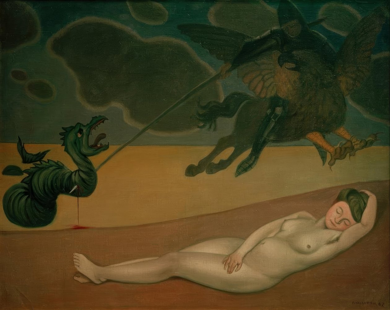 Roger dostarczający Angelique autorstwa Felix Edouard Vallotton