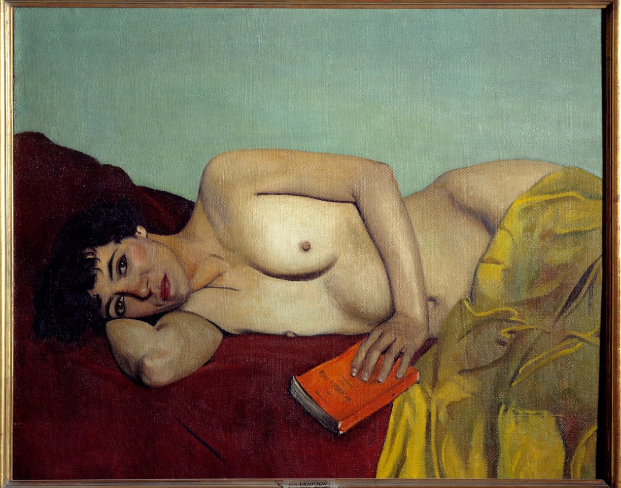 Opuszczone czytanie Obraz Felixa Vallottona (1865-1923) XX-wieczne Słońce. 0,81x1m Lyon, Muzeum Sztuk Pięknych autorstwa Felix Edouard Vallotton