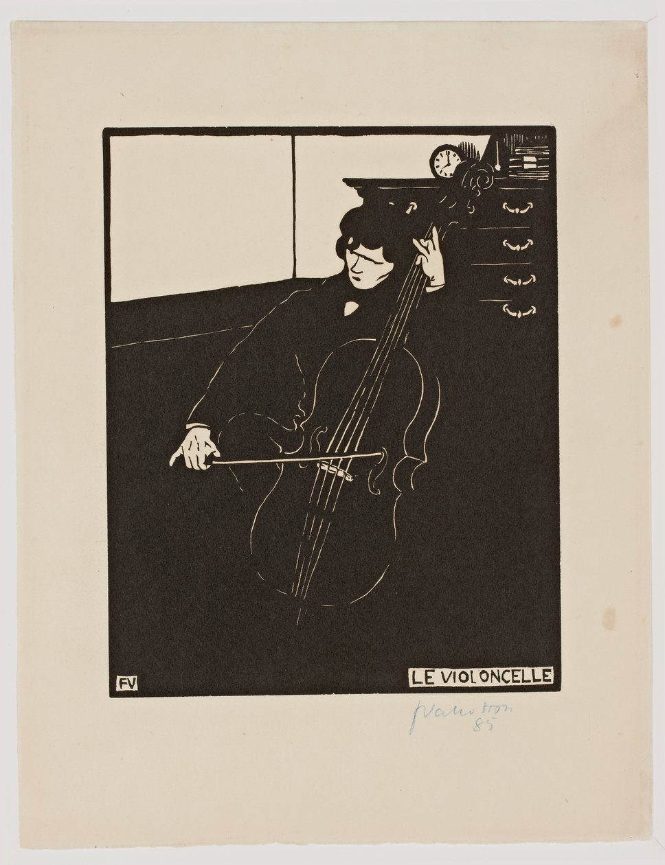 „Wiolonczela z serii „Instrumenty muzyczne”, 1896-97 autorstwa Felix Edouard Vallotton