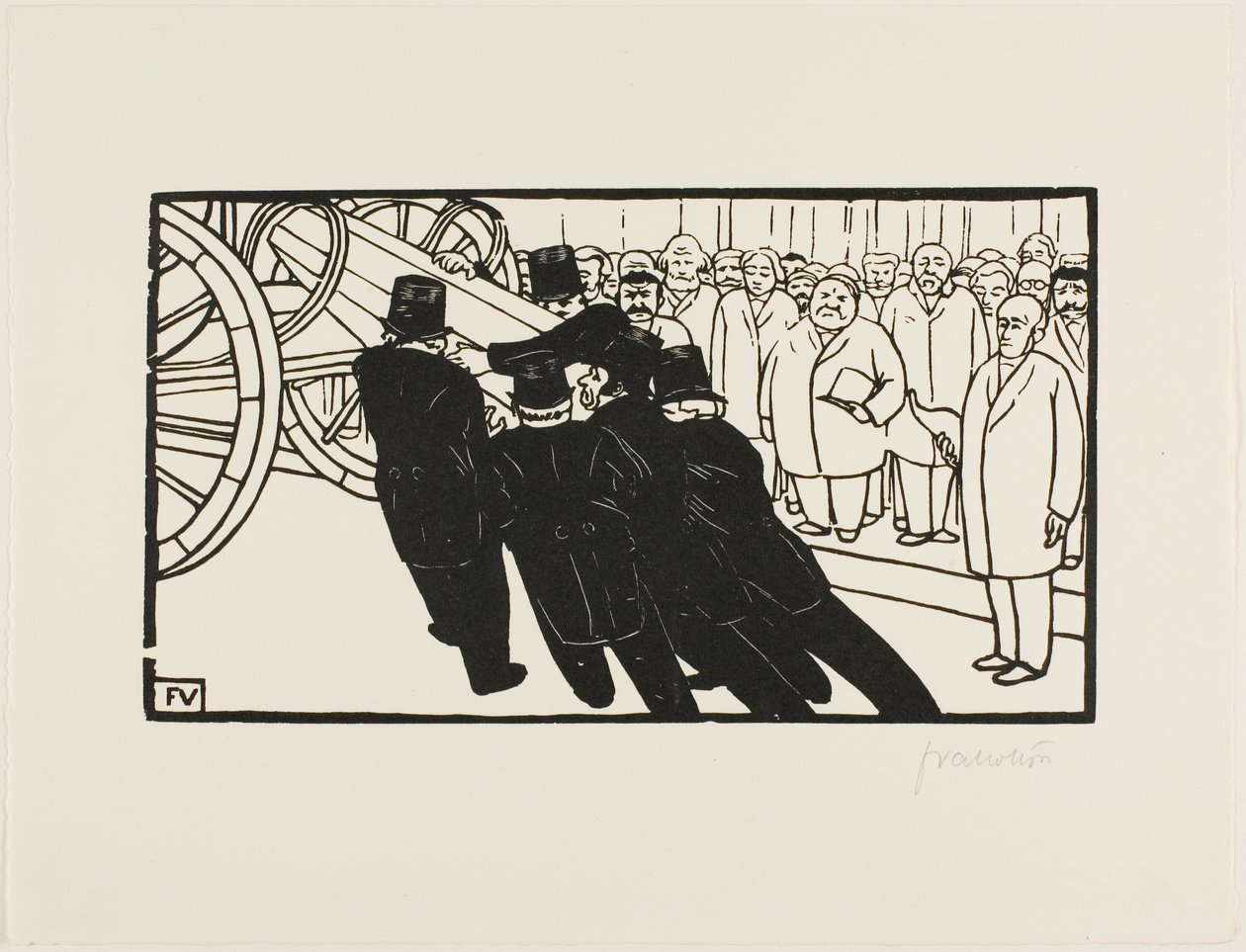Niosący trumny autorstwa Felix Edouard Vallotton