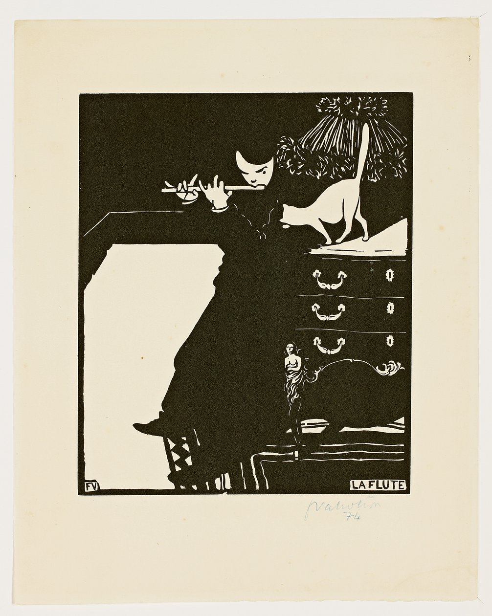 Flet z serii „Instrumenty muzyczne”, 1896-97 autorstwa Felix Edouard Vallotton