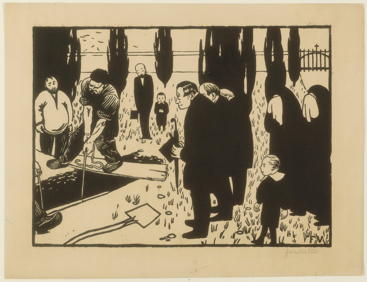 Pogrzeb autorstwa Felix Edouard Vallotton