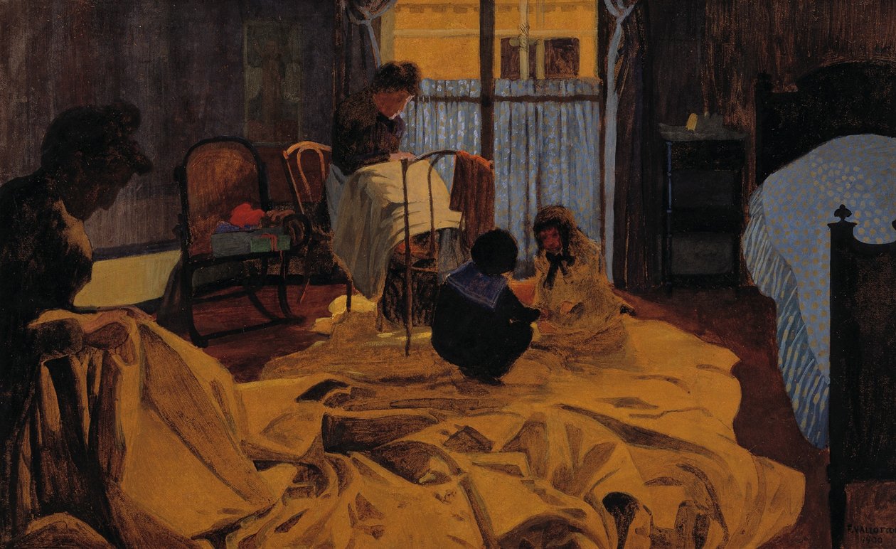 Praczka, niebieski pokój autorstwa Felix Edouard Vallotton
