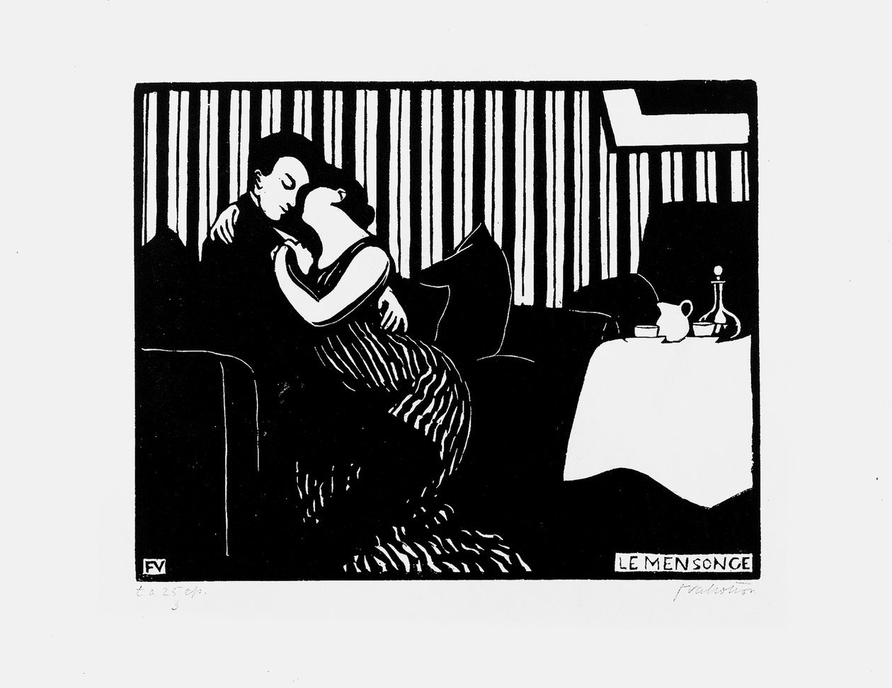 Kłamstwo, 1897-98 autorstwa Felix Edouard Vallotton