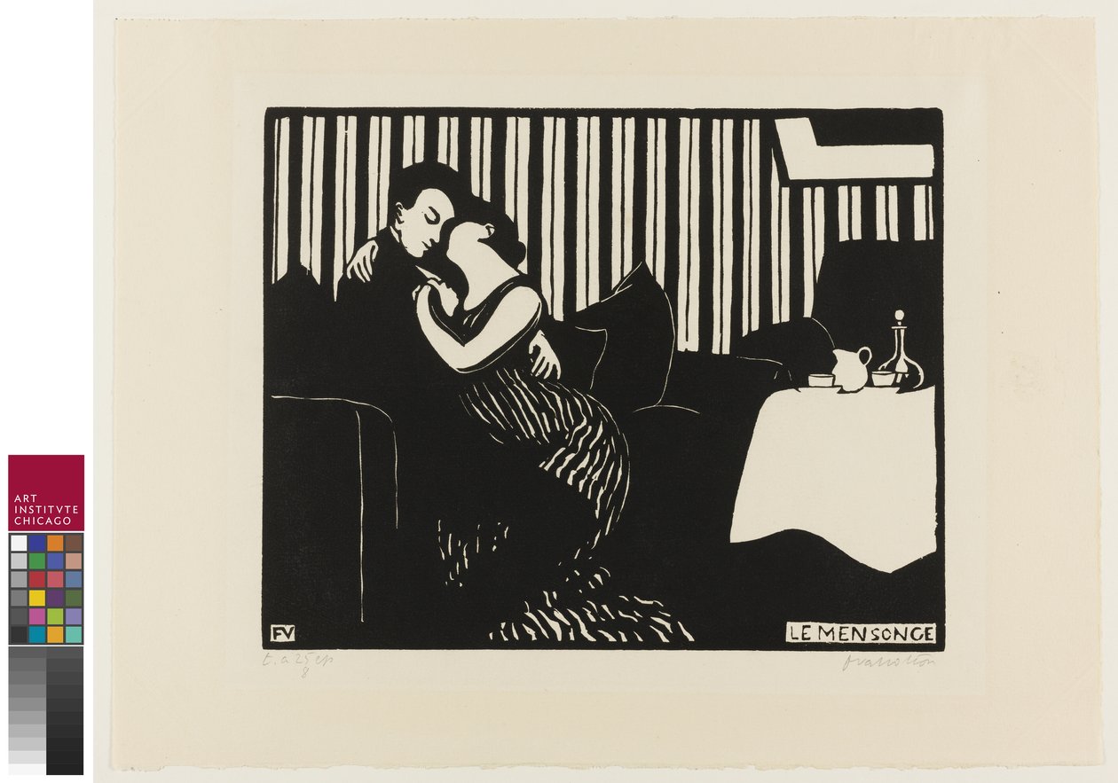 Kłamstwo, płyta pierwsza z Intimacy, 1897 autorstwa Felix Edouard Vallotton