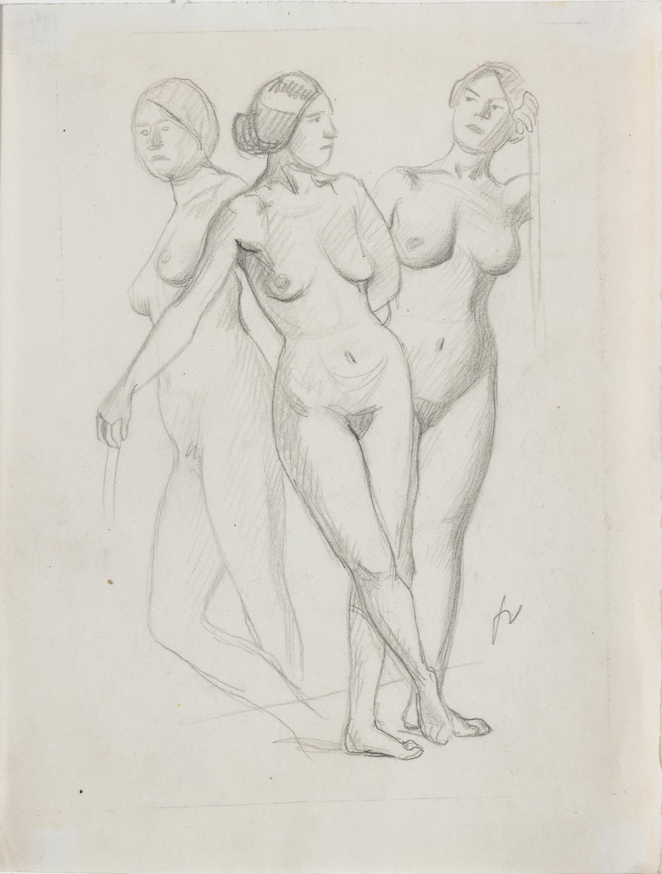 Trzy Gracje, studium autorstwa Felix Edouard Vallotton