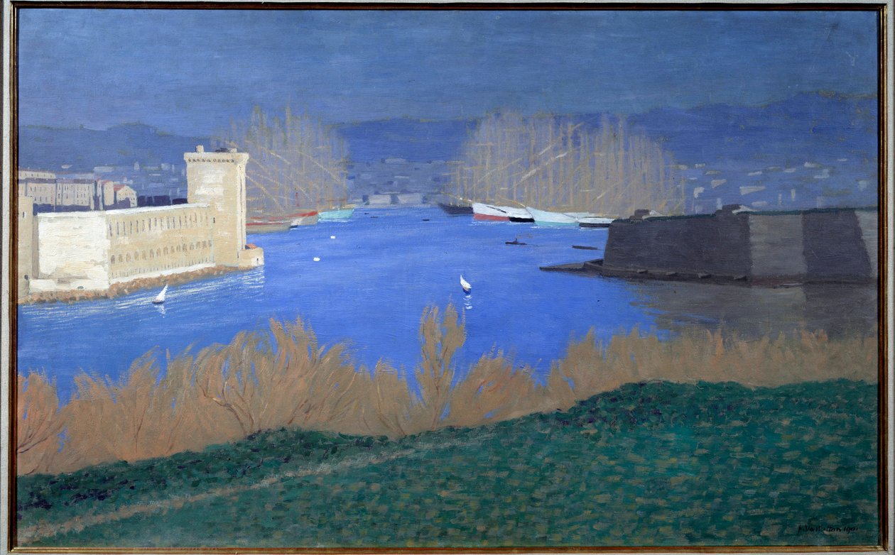 Widok na port w Marsylii Obraz Felixa Vallottona (1865-1925) 1901 Kolekcja prywatna - Widok na port w Marsylii. Obraz Felixa Vallottona (1865-1925) autorstwa Felix Edouard Vallotton