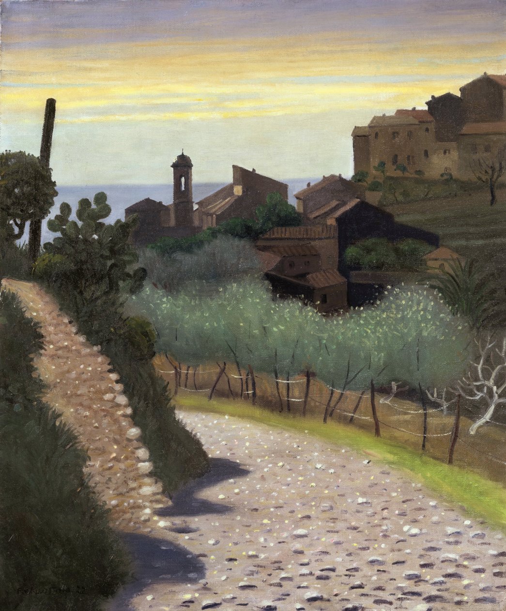 „Widok na kościół św. Anny (Sainte Anne) w Cagnes (Cagnes-sur-mer), Alpes Maritimes” Obraz Felixa Edouarda Vallottona (1865-1925) 1922 Ze zbiorów prywatnych autorstwa Felix Edouard Vallotton
