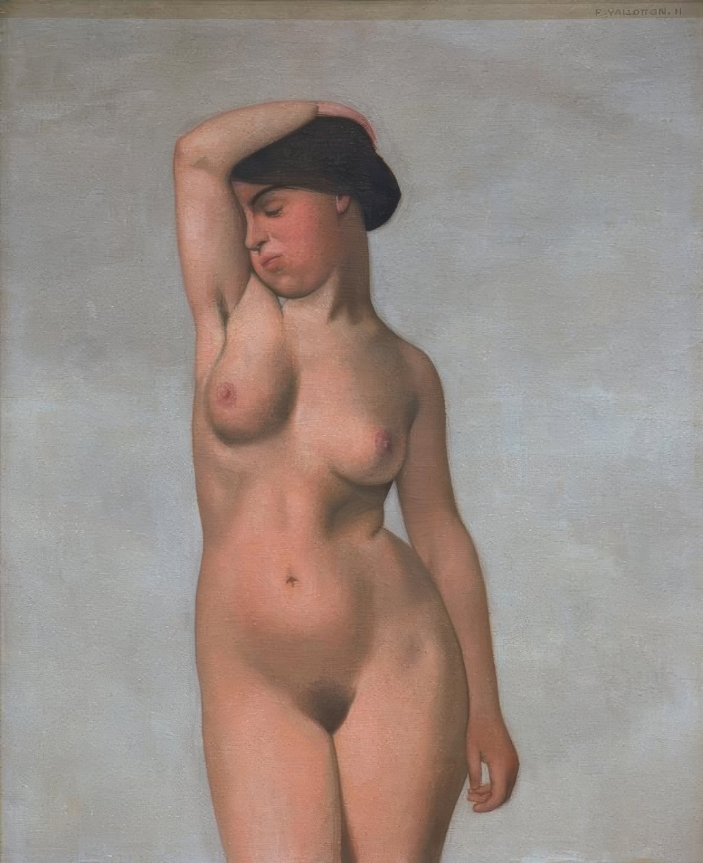 Akt kobiecy z podniesionym ramieniem autorstwa Felix Edouard Vallotton