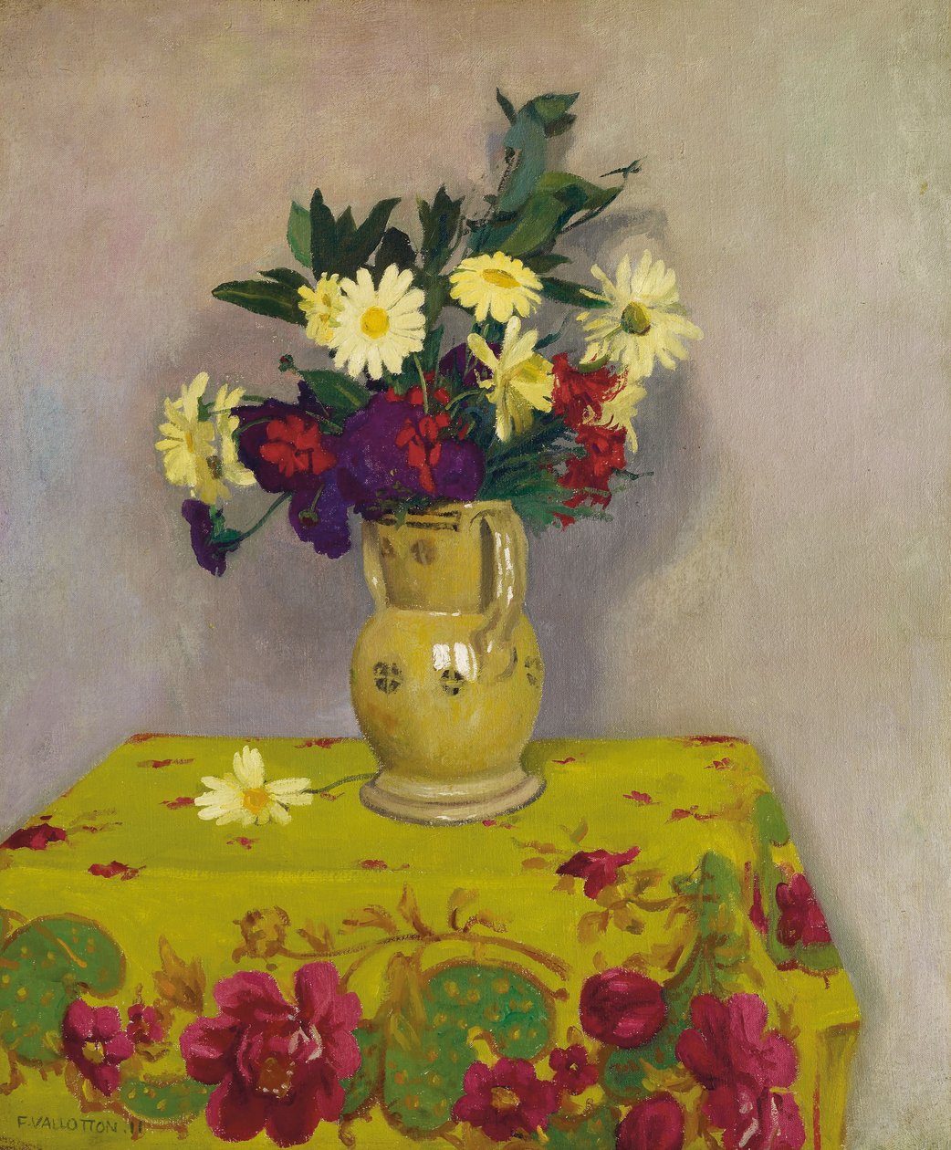 Żółte stokrotki i różne kwiaty, 1911 autorstwa Felix Edouard Vallotton