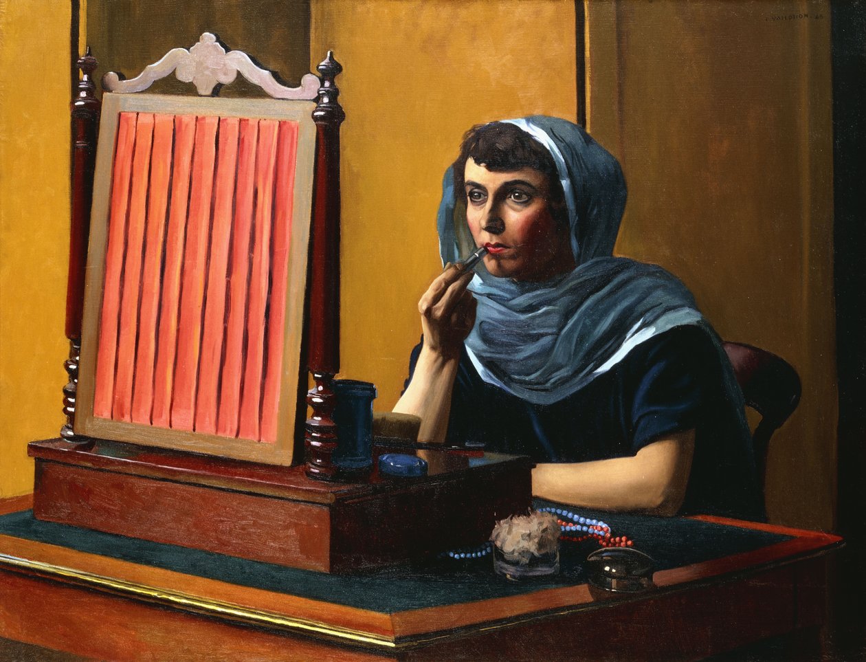 Młoda Kobieta Zakładanie Szminki; Młoda kobieta nakładająca szminkę, 1925 autorstwa Felix Edouard Vallotton