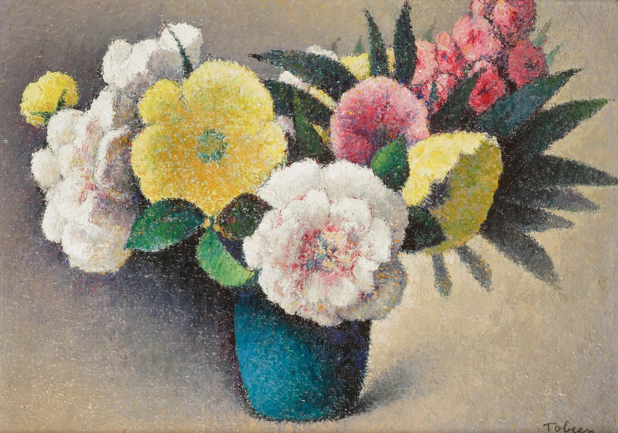 Martwa natura z kwiatami (olej na płótnie) autorstwa Felix Elie Tobeen