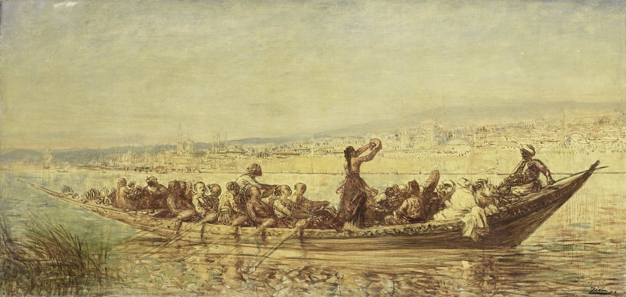 Maurów wioślarze w Konstantynopolu autorstwa Felix Francois Georges Philibert Ziem