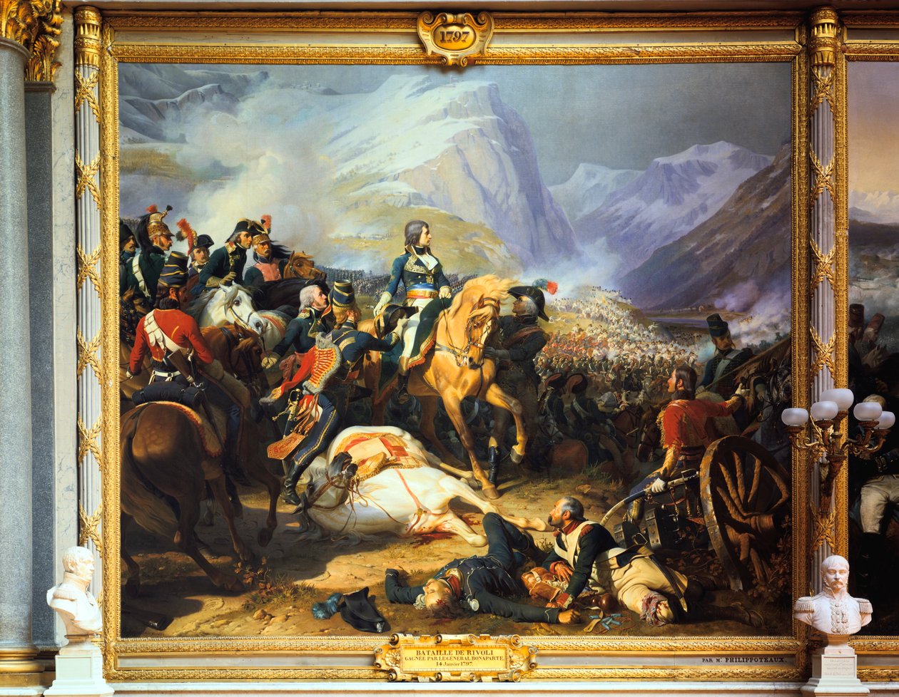 Bitwa pod Rivoli wygrana przez cesarza Napoleona I, 14 stycznia 1797, c1835-1884 autorstwa Felix Henri Emmanuel Philippoteaux