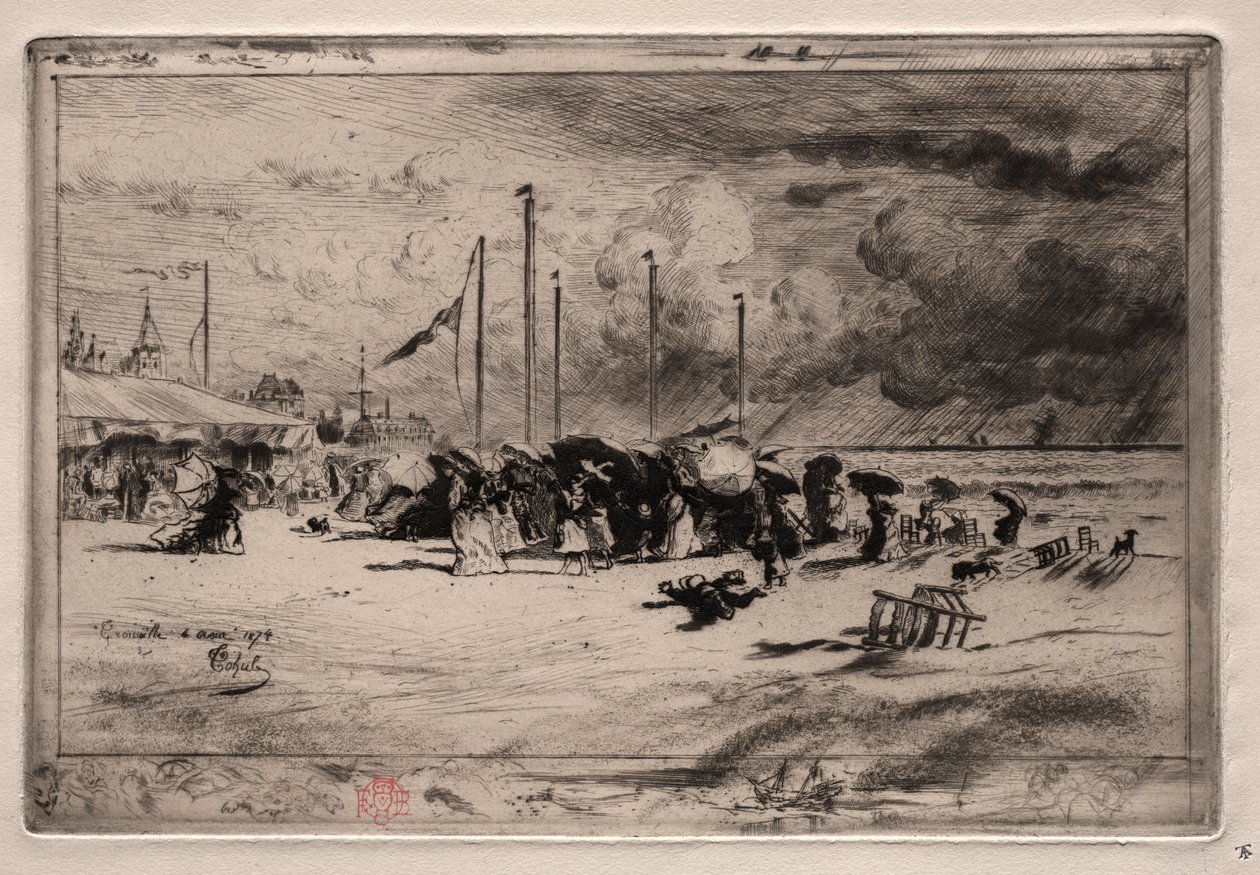 Szkwał w Trouville autorstwa Felix Hilaire Buhot