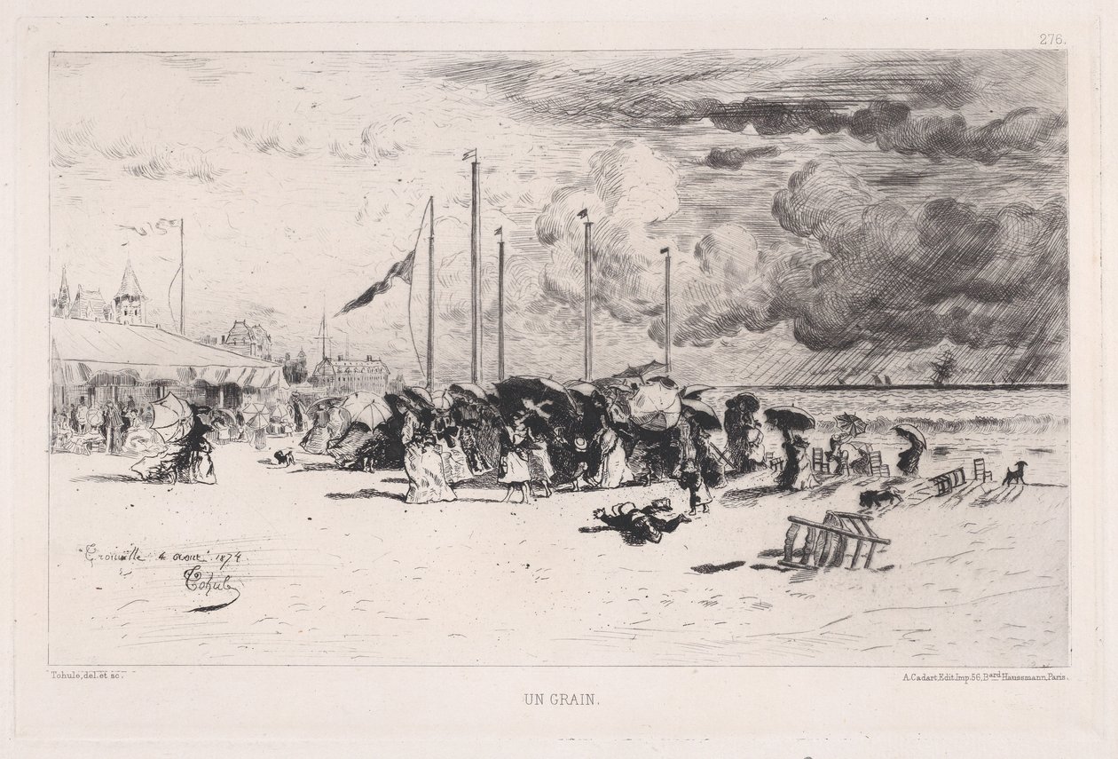 Szkwał w Trouville, 1874. autorstwa Felix Hilaire Buhot