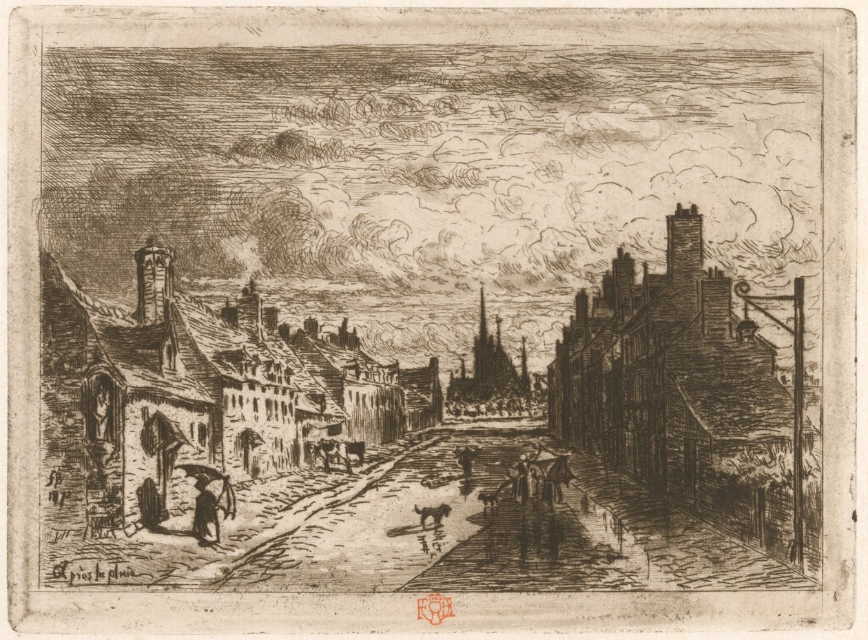 Après la pluie Po deszczu, 1873 lub 1874 przerobiony 1877. autorstwa Felix Hilaire Buhot