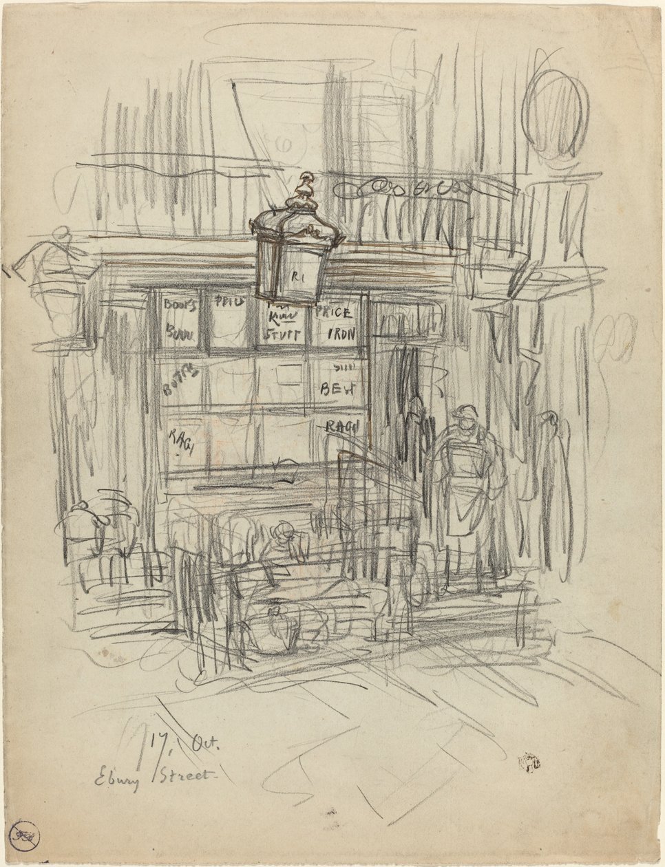 Ebury Street, 1876 lub 1879. autorstwa Felix Hilaire Buhot