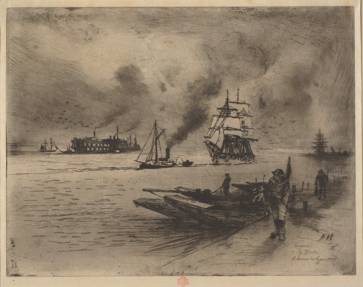 Okolice Gravesend, 1883. autorstwa Felix Hilaire Buhot