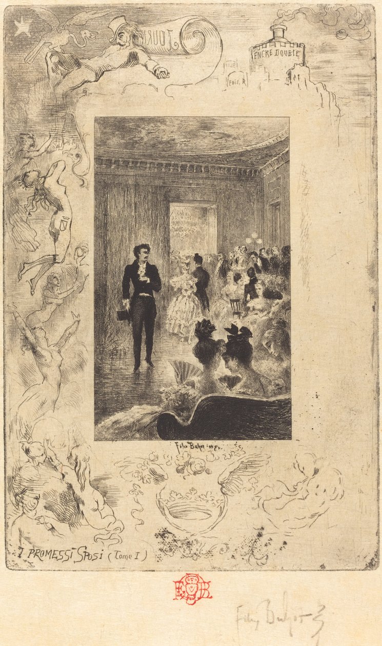 I Promessi Sposi Narzeczony, 18791880. autorstwa Felix Hilaire Buhot