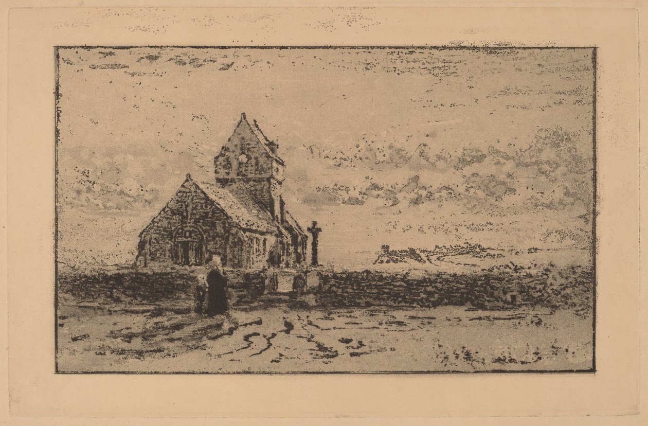 Kościół Jobbourg, 1887. autorstwa Felix Hilaire Buhot