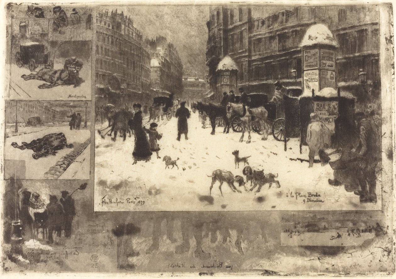 Zima w Paryżu Zima w Paryżu, 1879. autorstwa Felix Hilaire Buhot