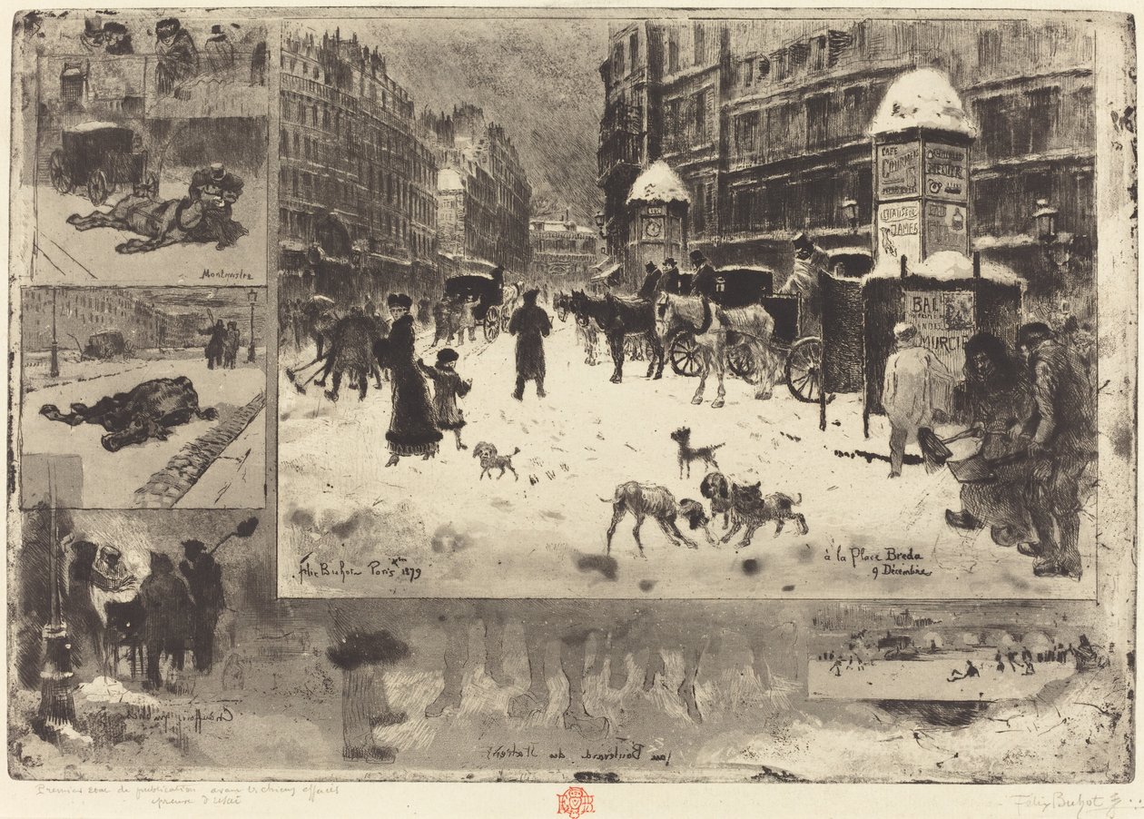 Zima w Paryżu Zima w Paryżu, 1879. autorstwa Felix Hilaire Buhot