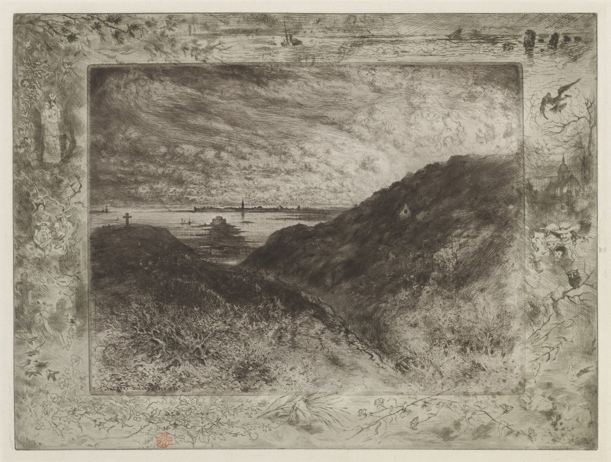 Klif: Zatoka Saint-Malo Klif: Zatoka Saint-Malo, 18861890. autorstwa Felix Hilaire Buhot