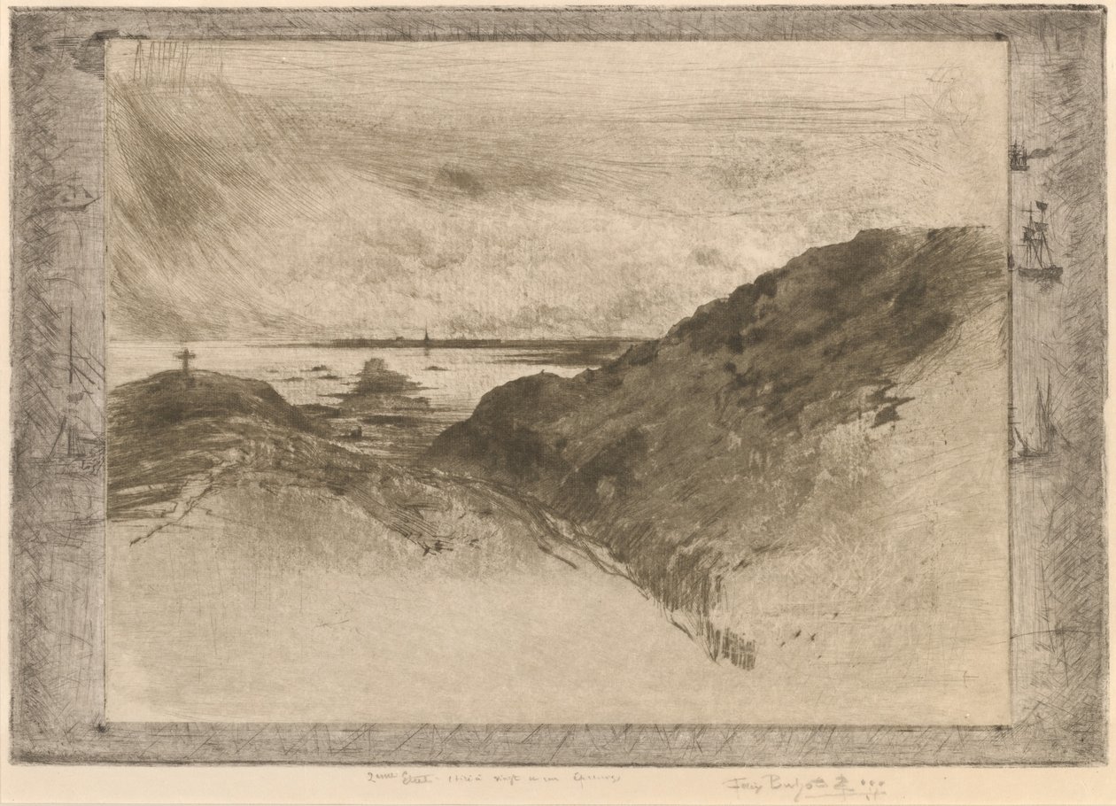 Klif: Zatoka Saint-Malo Klif: Zatoka Saint-Malo, 18861890. autorstwa Felix Hilaire Buhot
