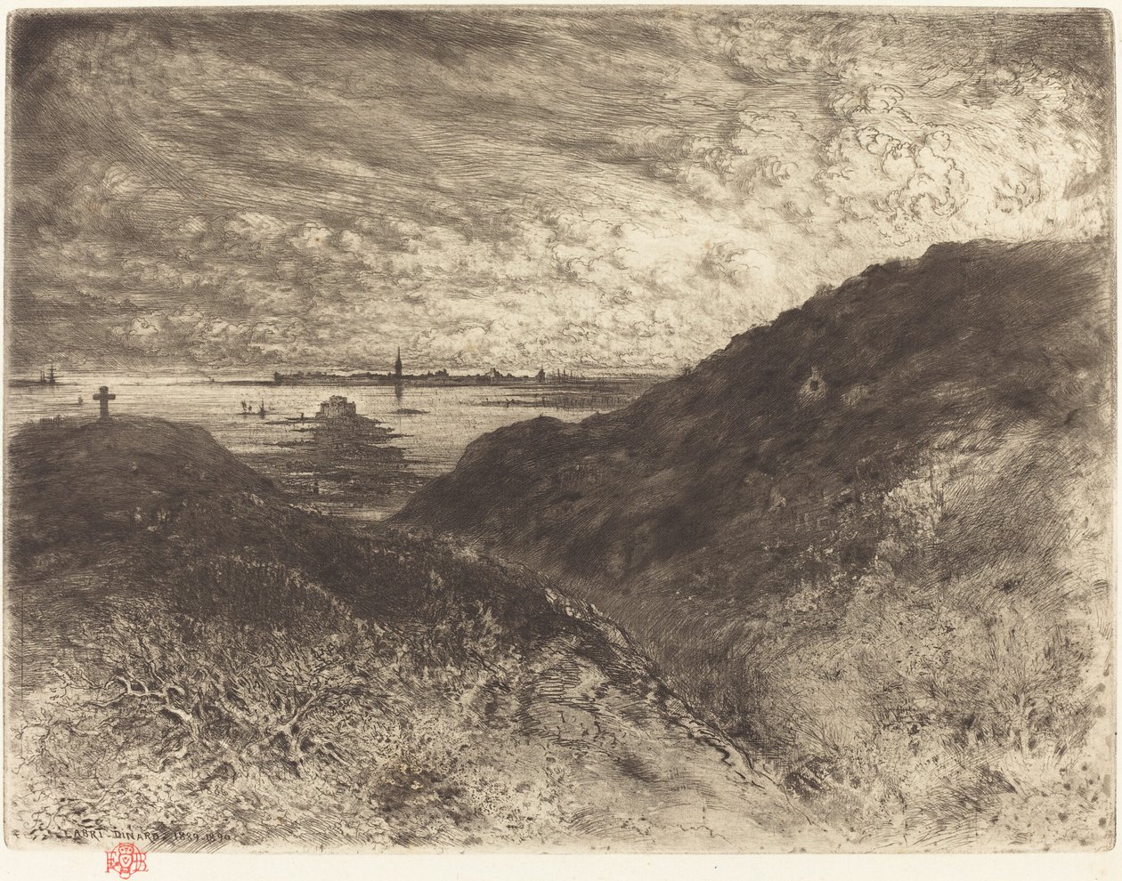 Klif: Zatoka Saint-Malo Klif: Zatoka Saint-Malo, 18861890. autorstwa Felix Hilaire Buhot