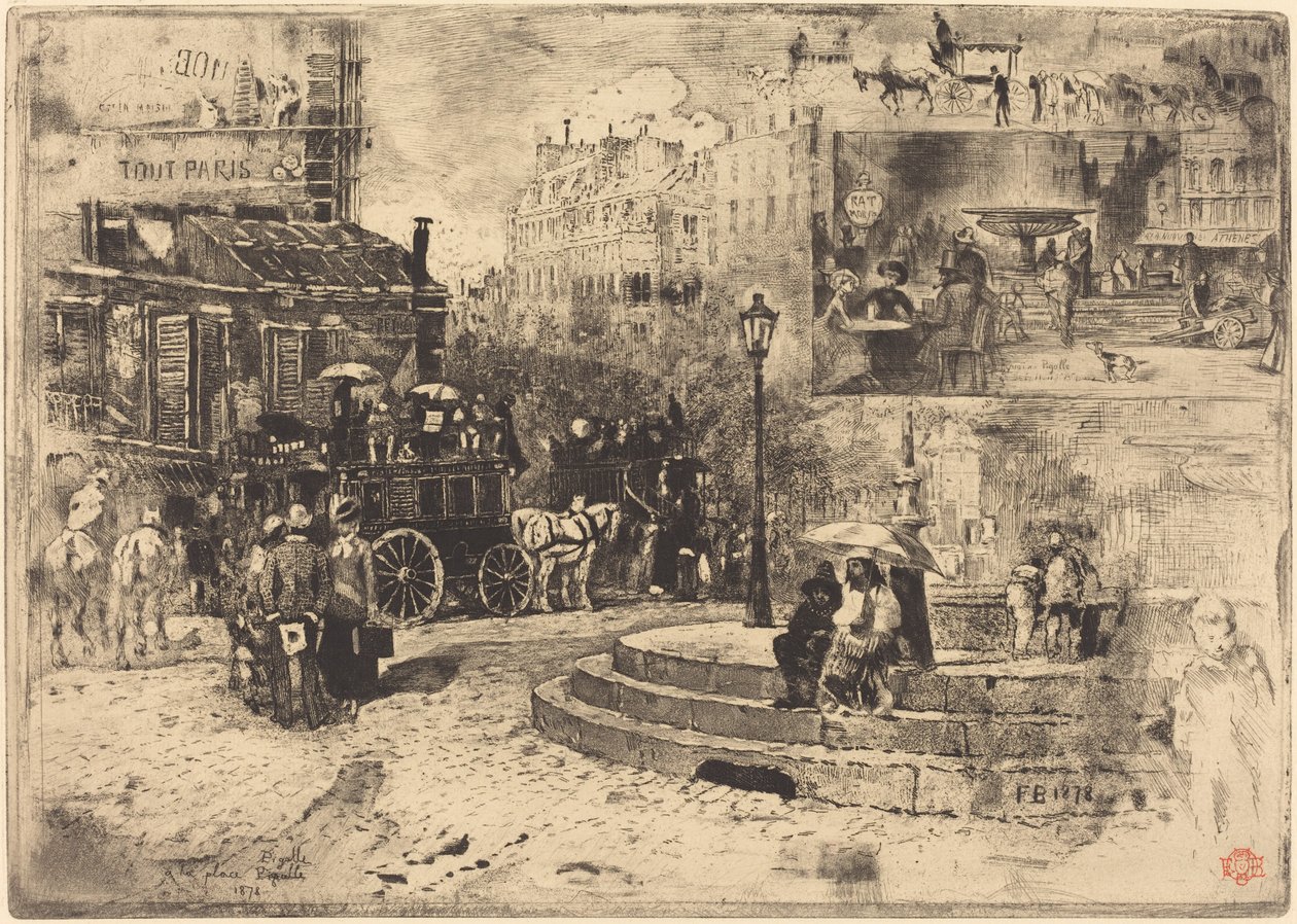 Place Pigalle w 1878 roku (Place Pigalle w 1878) autorstwa Felix Hilaire Buhot