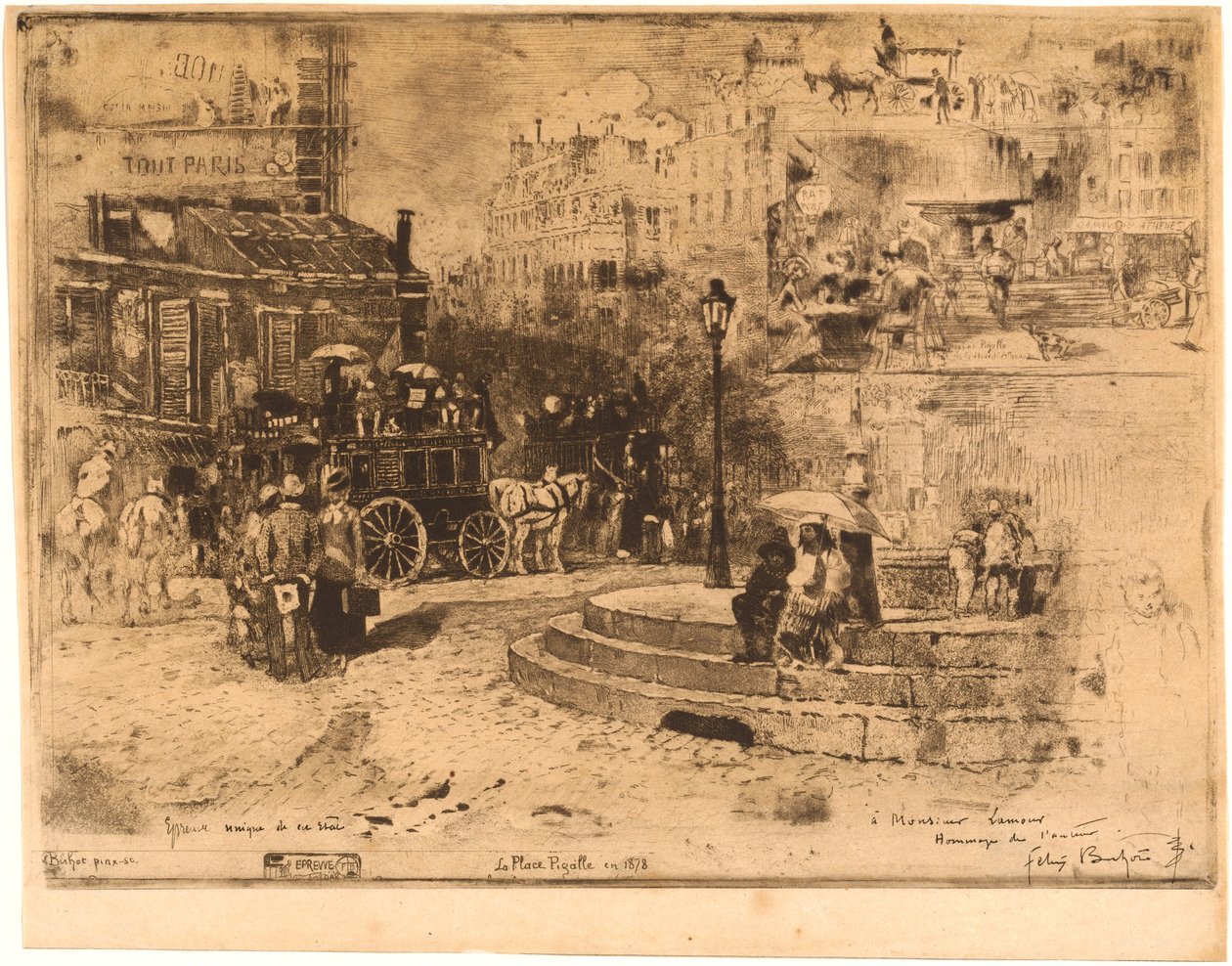 Place Pigalle w 1878 Place Pigalle w 1878, 1878. autorstwa Felix Hilaire Buhot