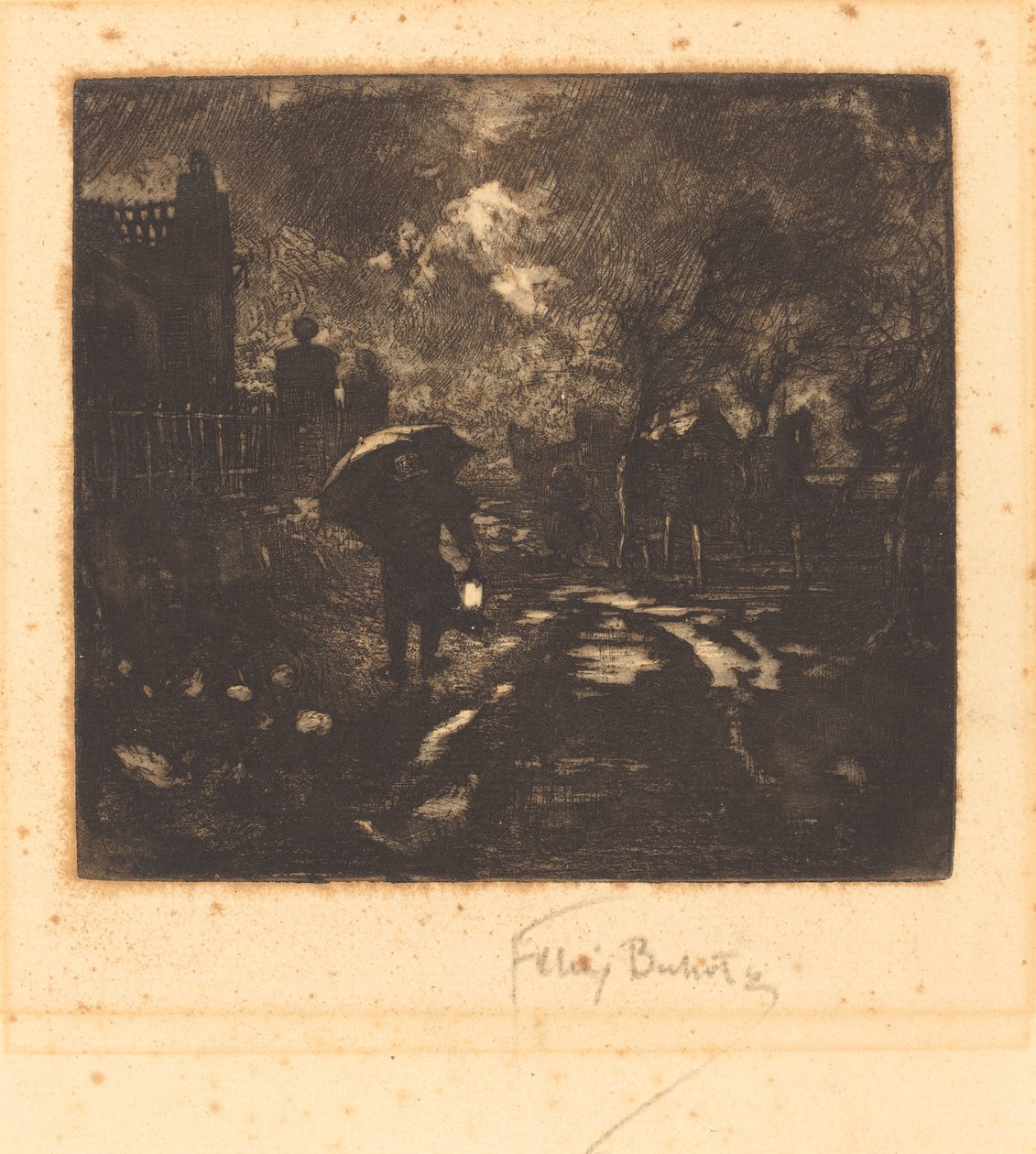 Nocny patrol autorstwa Felix Hilaire Buhot