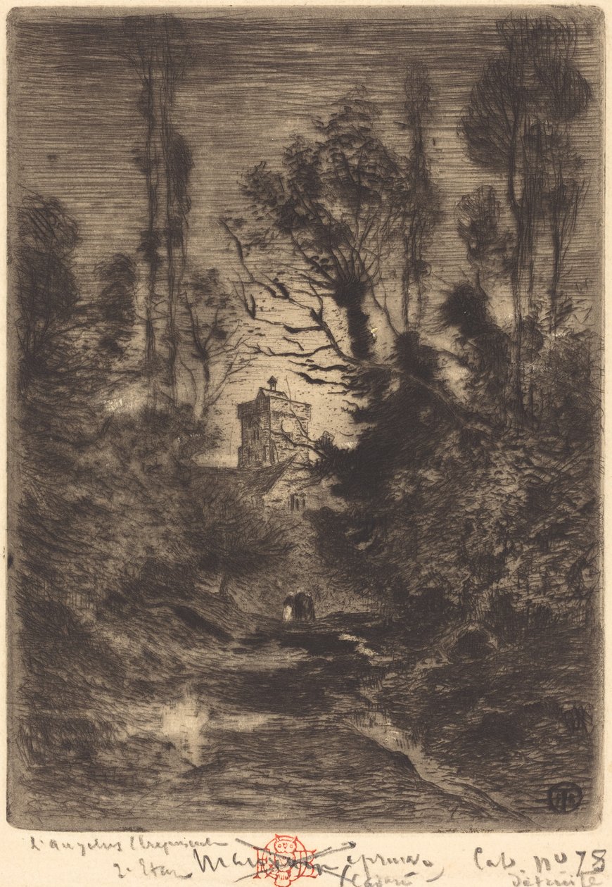 Nocny patrol, 1878. autorstwa Felix Hilaire Buhot